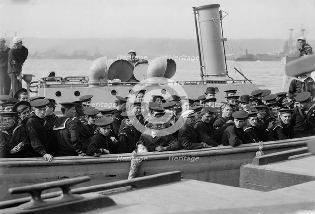 Sailors going to USS Arkansas, between c1910 and c1915. Creator: Bain News Service.