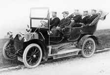 Sailors in a Humber car, c1906