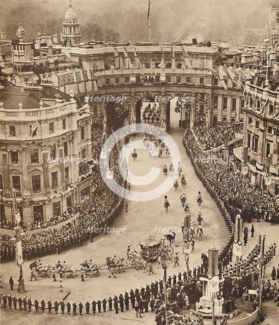 'Sailors Line The Route in Trafalgar Square', May 12 1937. Creator: Unknown.