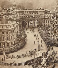Sailors Line The Route in Trafalgar Square May 12 1937. Creator: Unknown