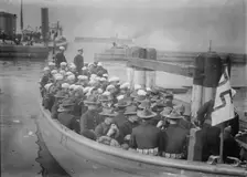 Sailors & Marines from MONTANA at Battery, 1914. Creator: Bain News Service