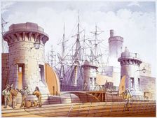 Sailors on the dockside, Liverpool, 1864. Creator: William Gawin Herdman