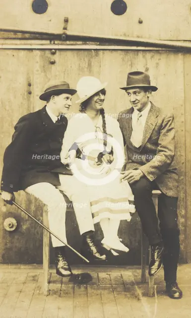 Sailors, one in drag, performing "The Rivals", (between 1910 and 1919?). Creator: Unknown.