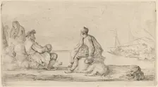 Sailors Seated on a Bank. Creator: Stefano della Bella