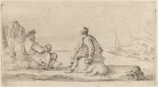 Sailors Seated on a Bank. Creator: Stefano della Bella