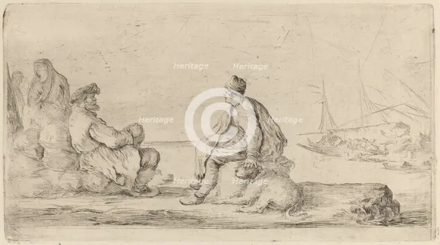 Sailors Seated on a Bank. Creator: Stefano della Bella.