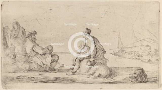 Sailors Seated on a Bank. Creator: Stefano della Bella.