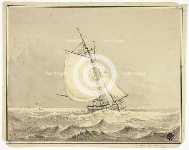 Sailboat at Sea, n.d. Creator: Dominic Serres.