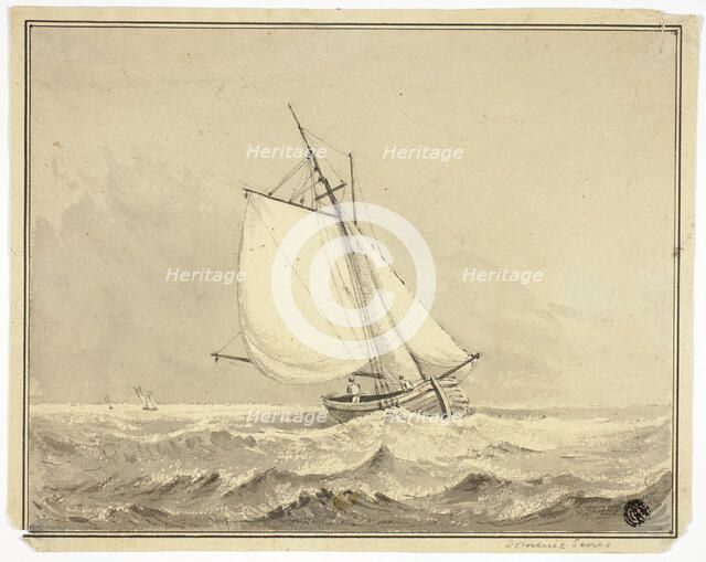 Sailboat at Sea, n.d. Creator: Dominic Serres.