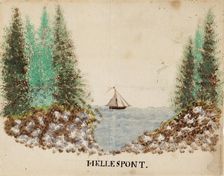 Sailboat at sea. "Hellespont", 1830. Creator: Ferdinand von Wright