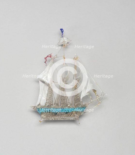 Sailboat, France, 18th century. Creator: Verres de Nevers.