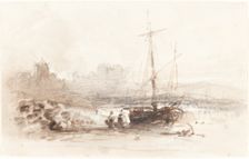Sailboat on a Beach, first half 19th century. Creator: John Varley I