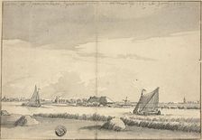 Sailboats on Canal near Spaarendam, 1751. Creators: Jan de Beyer, Pieter Molijn