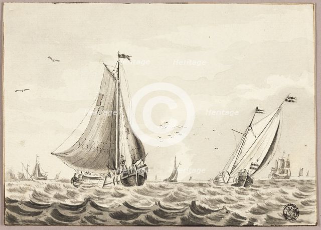 Sailboats on Sea, n.d. Creator: Unknown.
