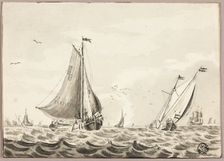 Sailboats on Sea, n.d. Creator: Unknown