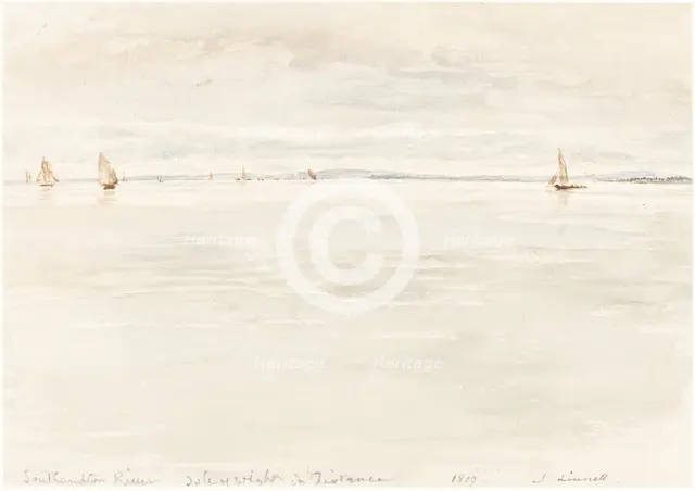 Sailboats on Southampton River, 1819. Creator: John Linnell the Elder.