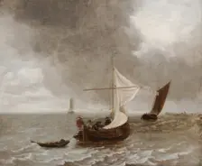 Sailboats in a Breeze, between 1655 and 1660. Creator: School of Jan van de Capelle