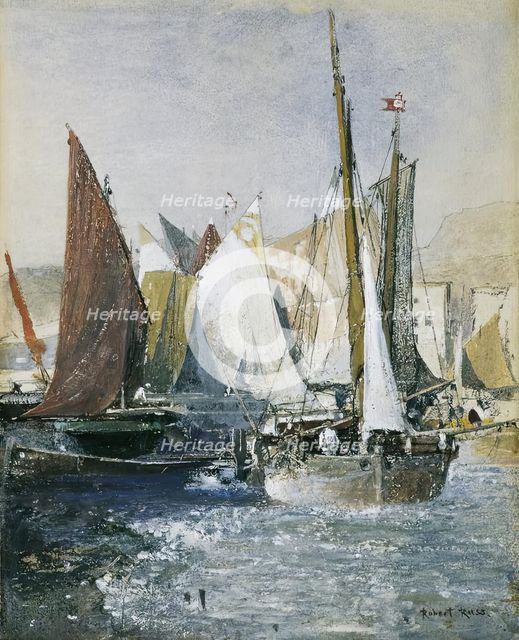 Sailboats, undated. (c1900s) Creator: Robert Russ.