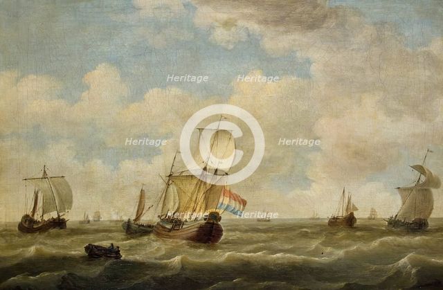 Sailing Vessels, 1730. Creator: Adam Silo.