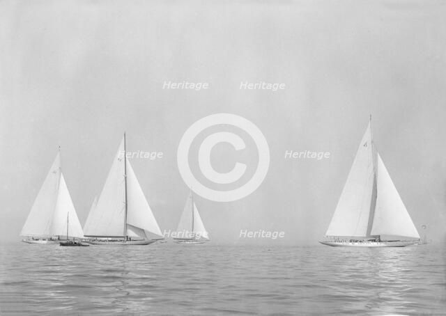 Sailing yachts 'Yankee', 'Astra' and 'Velsheda', 1935. Creator: Kirk & Sons of Cowes.