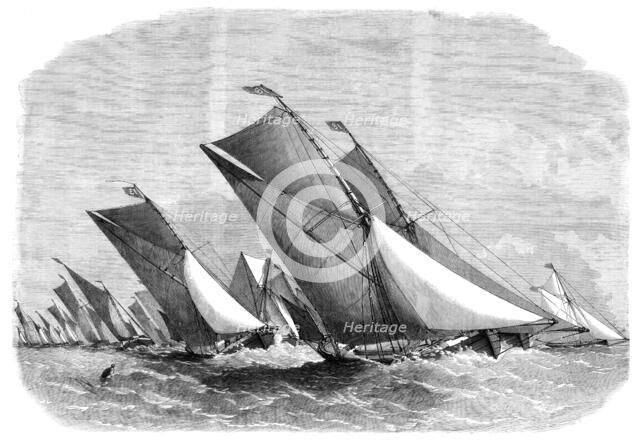 Sailing-barge race on the Thames, 1864. Creator: Edwin Weedon.
