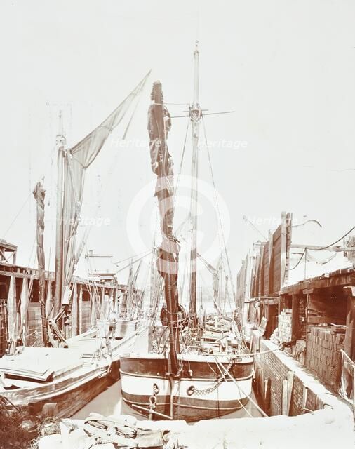 Sailing barges, Battersea, London, 1906. Artist: Unknown.