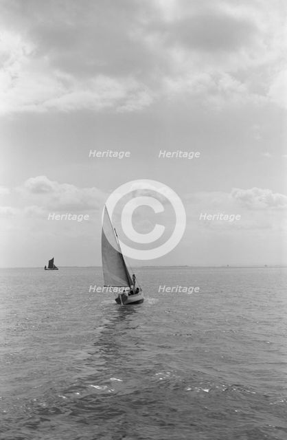 Sailing boat off Southend on Sea, Essex, c1945-c1965. Artist: SW Rawlings.