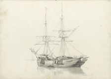 Sailing boat on the water, 1797-1838. Creator: Johannes Christiaan Schotel