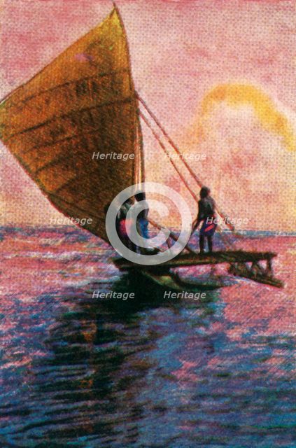 Sailing boat, Fiji, c1928. Creator: Unknown.