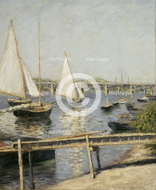 Sailing Boats at Argenteuil, c. 1888. Artist: Caillebotte, Gustave (1848-1894)