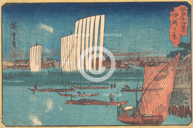 Sailing boats, from the series Twelve Views of Edo, 19th century. Creator: Ando Hiroshige.