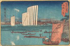 Sailing boats, from the series Twelve Views of Edo, 19th century. Creator: Ando Hiroshige