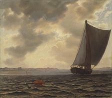 Sailing Boats in Guldborg Sound, 1861. Creator: Vilhelm Kyhn