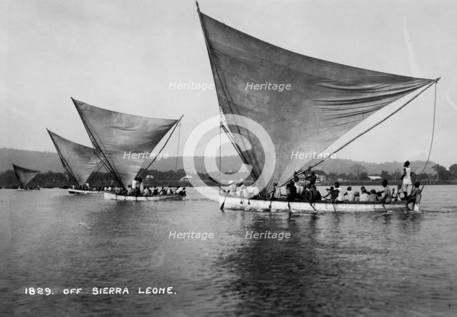 Sailing boats, Sierra Leone, 20th century. Artist: Unknown