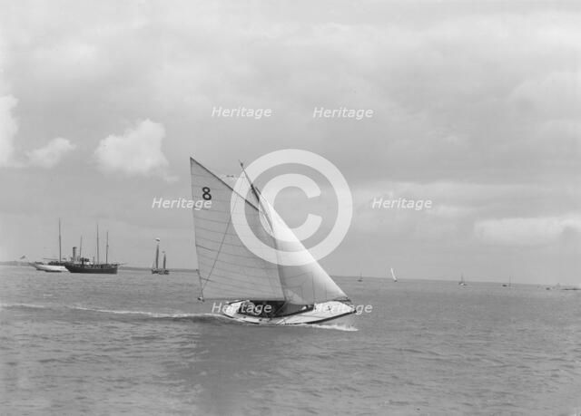 Sailing dinghy 'Flutterell', 1922. Creator: Kirk & Sons of Cowes.