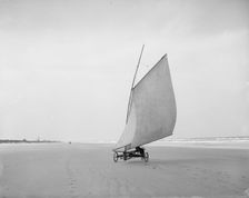 Sailing on the beach, Ormond, Fla., between 1900 and 1910. Creator: Unknown