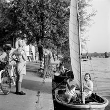 Sailing on the Thames, Strand on the Green, Chiswick, London, 1962-1964. Artist: John Gay