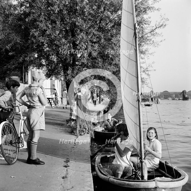 Sailing on the Thames, Strand on the Green, Chiswick, London, 1962-1964. Artist: John Gay