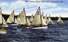 Sailing regatta, Lake Calhoun, Minneapolis, Minnesota, USA, 1949