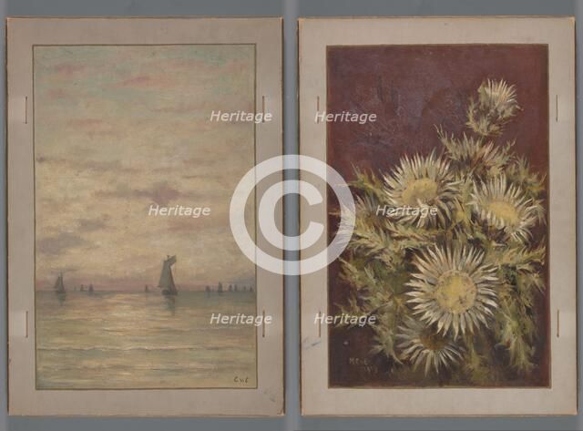 Sailing scene and flowers, 1904.  Creator: Anna Catharina Maria van Eeghen.