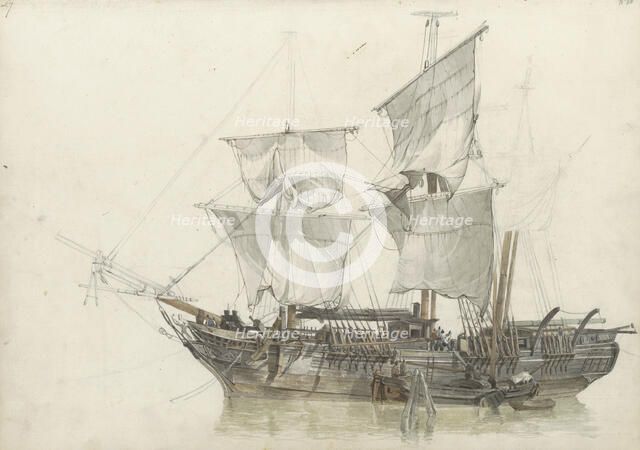 Sailing ship, 1797-1838. Creator: Johannes Christiaan Schotel.