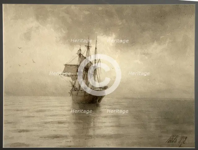Sailing ship, 1892. Artist: Lagorio, Lev Felixovich (1827-1905)