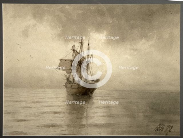 Sailing ship, 1892. Artist: Lagorio, Lev Felixovich (1827-1905)
