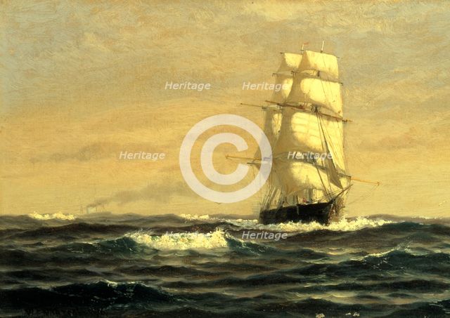 Sailing Ship--off Coast of Maine, 1876. Creator: William E. Norton.