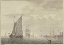 Sailing ships at anchor, 1769. Creator: Cornelis de Grient