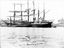 Sailing ships at St Katharine's Dock, London, c1905