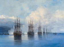 Sailing Ships off a Coast, 1880. Creator: Aivazovsky, Ivan Konstantinovich (1817-1900)
