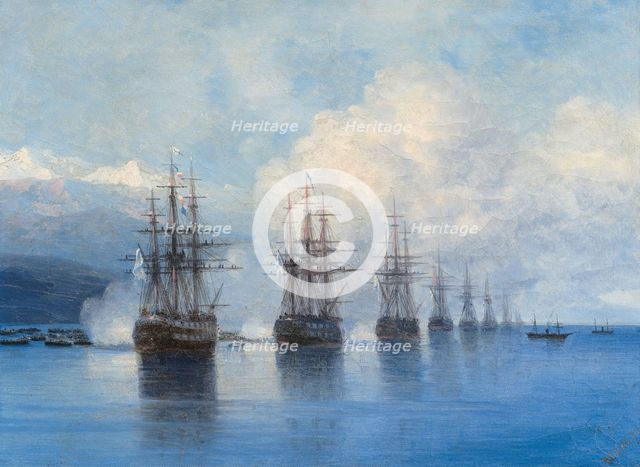 Sailing Ships off a Coast, 1880. Creator: Aivazovsky, Ivan Konstantinovich (1817-1900).