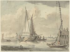 Sailing ships on the river near Dordrecht, 1720-1792. Creator: Aert Schouman