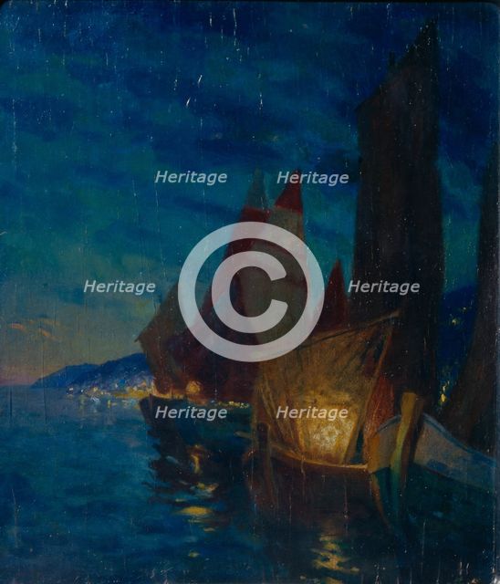 Sails at Night. Artist: Gaush, Alexander Fyodorovich (1873-1947)